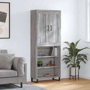 Aparador alto de madera contrachapada gris Sonoma 69,5x34x180 cm