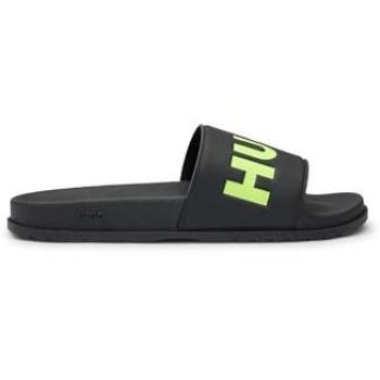 HUGO Chanclas Negras para Hombre, Modelo 50498352-008, Talla 40 EU, Color Negro y Verde