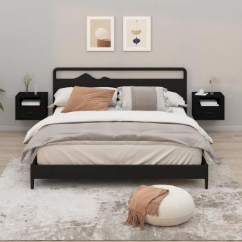 Mesitas de Noche de Pared 2 Unidades 50x36x40 cm en Blanco, Roble Sonoma y Gris Hormigón, Mesita para Habitación, Dormitorio, Salón y Estudio