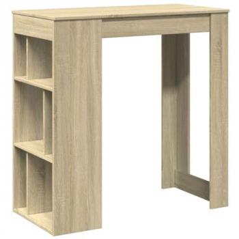 Mesa Alta Bar con Estantes Madera Roble Sonoma 102x50x103,5 cm Marrón