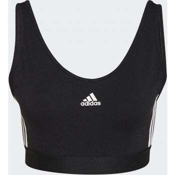 adidas 3 Stripes Crop Top With Removable Pads Black/White L 16-18 female