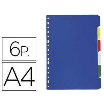 Separador Liderpapel Plástico Juego de 6 Separadores Folio 16 Taladros