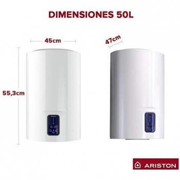 Ariston Termo Eléctrico Lydos Eco Blu, Capacidad 50 Litros, 230 V, 3201881, Blanco, Fabricado para ser instalado en España