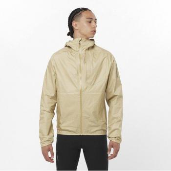 Chaqueta shell de hombre Bonatti Waterproof Salomon con capucha, color blanco pimienta, talla S