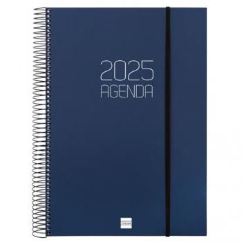 Agenda Finocam OPAQUE Azul A4 21 x 29,7 cm 2025, Espiral, 1 día por página, enero a diciembre 2025