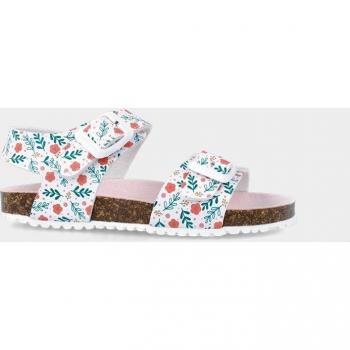 Garvalín - Sandalias abiertas de niña en blanco con estampado floral, modelo GARVALIN 242456, color blanco