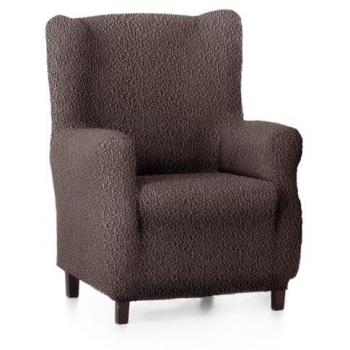 Funda Sofá Ajustable Eysa - Protección y Comodidad, Funda para sillón orejero Eysa ROC Marrón 80 x 120 x 100 cm, Eysa Funda de sillón orejero elástica marrón