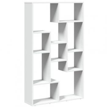Estantería de madera de ingeniería blanca 72x20x120 cm, librería, estante para libros