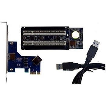 ID12339 - Tarjeta PCI-E express X1 a tarjeta dual PCI con cable USB 3.0