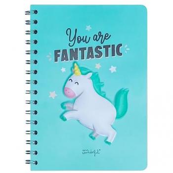 Libreta A5 Mr. Wonderful Unicornio 3D Eres Fantástico Verde