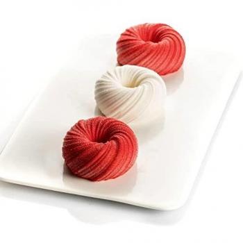 Silikomart 26.290.13.0065 Molde 6 cavidades de Silicona Mini Intreccio, Nata