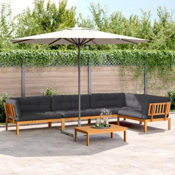 5 Piece Acacia Wood Garden Pallet Sofa Set with Cushions