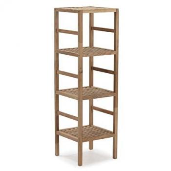 Estantería de Baño de Madera de Nogal, 117,5 cm de altura y 4 niveles