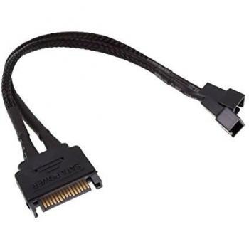 Phobya power sata Y-cable internal to 3Pin 5V and 12V 20cm - black Cables SATA cables