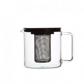 Tetera de cristal Bohemia con filtro de acero inoxidable y tapa de plástico 1,3 L