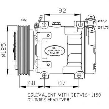 Compresor de Aire Acondicionado NRF 32747 EASY FIT
