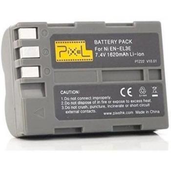 Power Pixeles batería de ion de litio con 1620 mAh para Nikon D700, D300s, D300, D200, D100, D90, D80, D70s, D70, D50 - como la batería EN-EL3e