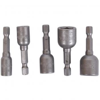 Juego de llaves de vaso magnéticas Makita B-39154 (1/4, 5 piezas, SW6 - SW13, 50 mm de largo)