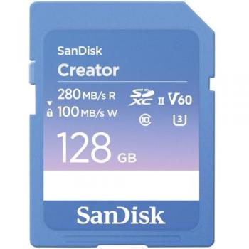 SanDisk Creator 128GB UHS-II SDXC Memory Card (V60, Class 10, for DSLR and Mirrorless Cameras)