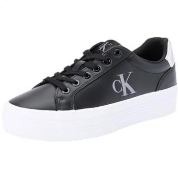 Calvin Klein Bold Vulc Flatform Leather Sneakers for Women - Black, Size 38