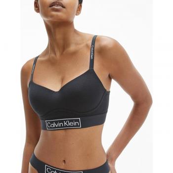 Calvin Klein Bralette Reimagined Heritage Logo negro para mujer