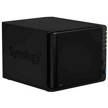 Synology DiskStation DS414 - Unidad de disco, NAS 4 bahías, 1GB RAM, dual LAN, USB 3.0, color negro