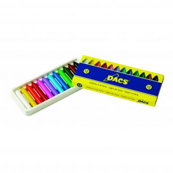 Alpino Dacs - Estuche de 12 Lápices de Cera Blanda en Colores Surtidos