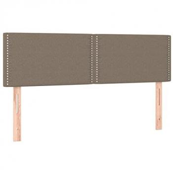 Cabecero con LED de tela gris taupe 144x5x78/88 cm