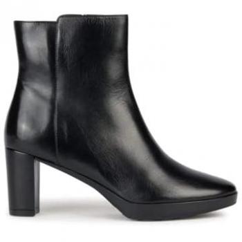 Geox Women's Walk Pleasure 60 Black Heeled Ankle Boots
