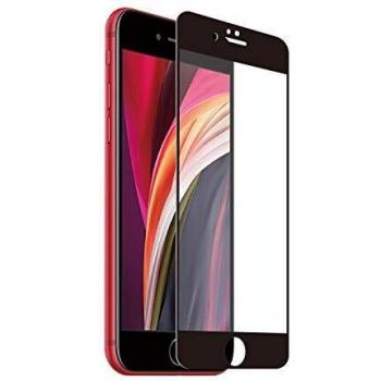 muvit for change Protector Pantalla iPhone SE/8/7 Vidrio Templado Plano Marco Negro Antibacteriano