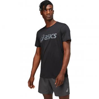 Camiseta Asics Core SS Performance Logo Grande Negro Gris