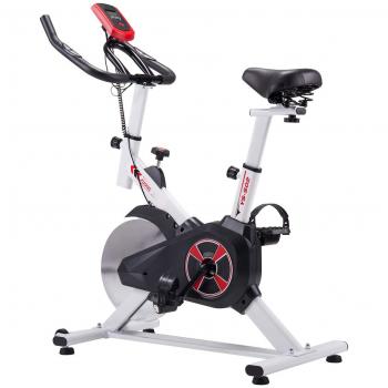 KUOKEL K601 Bicicleta de Spinning Bicicleta estática con Rueda Resistencia Variable Monitor Digital Pantalla LCD Soporte de Agua Asiento y Manillar Ajustables Profesional Uso doméstico