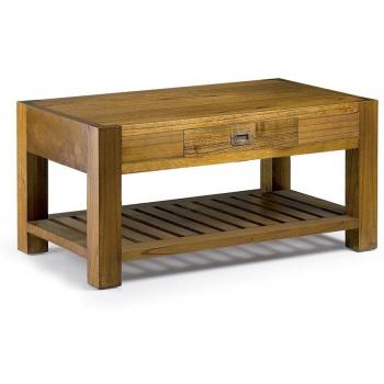 Moycor Star - Mesa de centro, 1 cajón, 1 estante, 95 x 50 x 40 cm