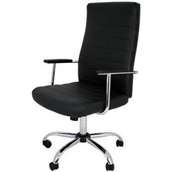 La Silla Española Patones Silla de Oficina Director con Reposabrazos, Piel Sintética, Negro, 50x47x116 cm