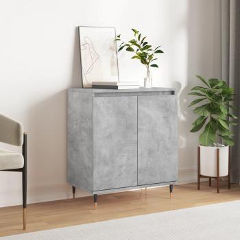 Aparador de madera contrachapada 60x35x70 cm con puertas, cajón de madera y diseño moderno para salón, color gris hormigón