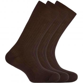 Punto Blanco - Pack de 3 pares de calcetines de hombre de algodón mercerizado en color marrón y PUNTO BLANCO - 13477-10 Packs de 6 Calcetines hombre canalé 4x