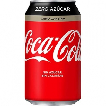 Pack de 24 Latas Coca-Cola Zero Sin Azúcar y Sin Cafeína - 330 ml cada una
