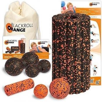 Blackroll Orange (el original) El rodillo de automasaje - Set completo (Groove ESTÁNDAR) con minibolsa, DVD, póster y folleto de ejercicios