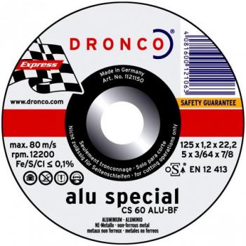 DRONCO CS60ALU-115 - Disco de corte metal CS 60/CS 46 ALU Special Express, 115 x 1,2 mm