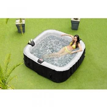 Spa Gonflable Cuadrado Ospazia 6 Personas - 185 x 185 cm - Temperatura Hasta 40°C - Listo en 5 Minutos - Filtro y Cobertura Incluidos