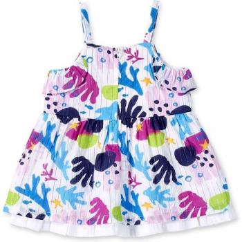 Tuc Tuc - Vestido de niña popelín estampado Ocean Wonders con volantes
