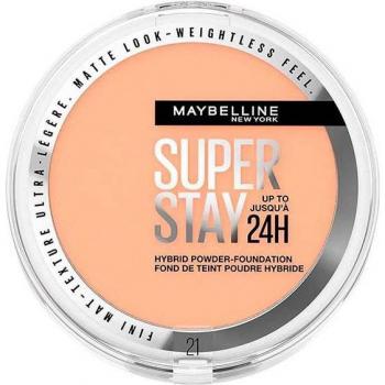 Maybelline SuperStay 24H Hybrid Powder-Foundation, compact powder foundation for a matt look, shade 21, 9 g