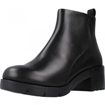 Camper Wanda Women's Ankle Boots - Black Leather, Size 36, Casual with Zipper (1-5cm Heel)
