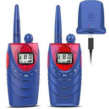 QNIGLO Q188 Walkie Talkie Niños Recargable,8 Canales PMR 2 Millas de Alcance para Actividades al Aire Libre Acampar Senderismo,Juguete y Regalo Ideal