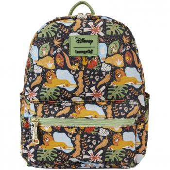 Loungefly Disney The Lion King 30th Anniversary Silhouette - Mochila cuadrada de lona con estampado completo, Multi, Estándar, Mochila de nailon