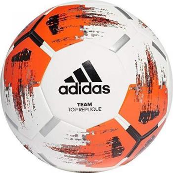 adidas Team TopRepliqu Balón de Fútbol, Men's, Top:White/Orange/Black/Iron Met. Bottom:Silver Met, 4