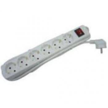 Regleta Enchufes 6 Tomas con Interruptor NIMO Blanco 1,5 m
