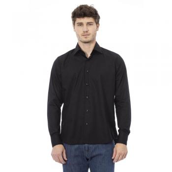 Baldinini Trend Chic Black Cotton Shirt - IT44 | XS