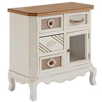 Aparador Blanco con Patas cabriolé de Madera de Abeto de 72x34x75 cm - LOLAhome