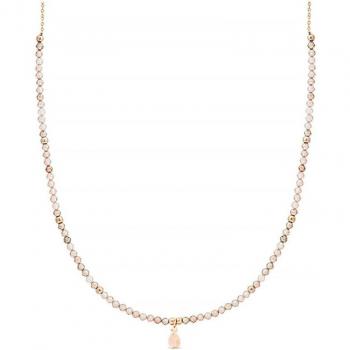 Collar Luxenter Athat de aleación de metal y circonita champagne con baño de oro 18K